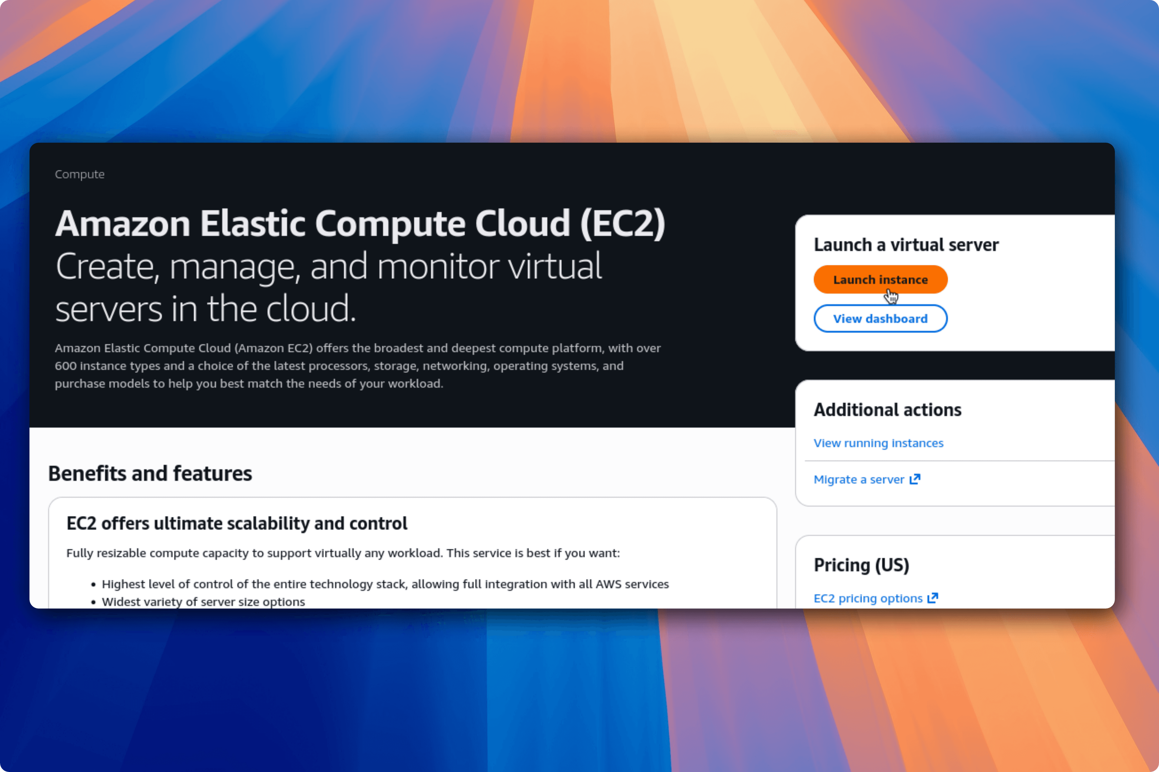 EC2 launch instance button