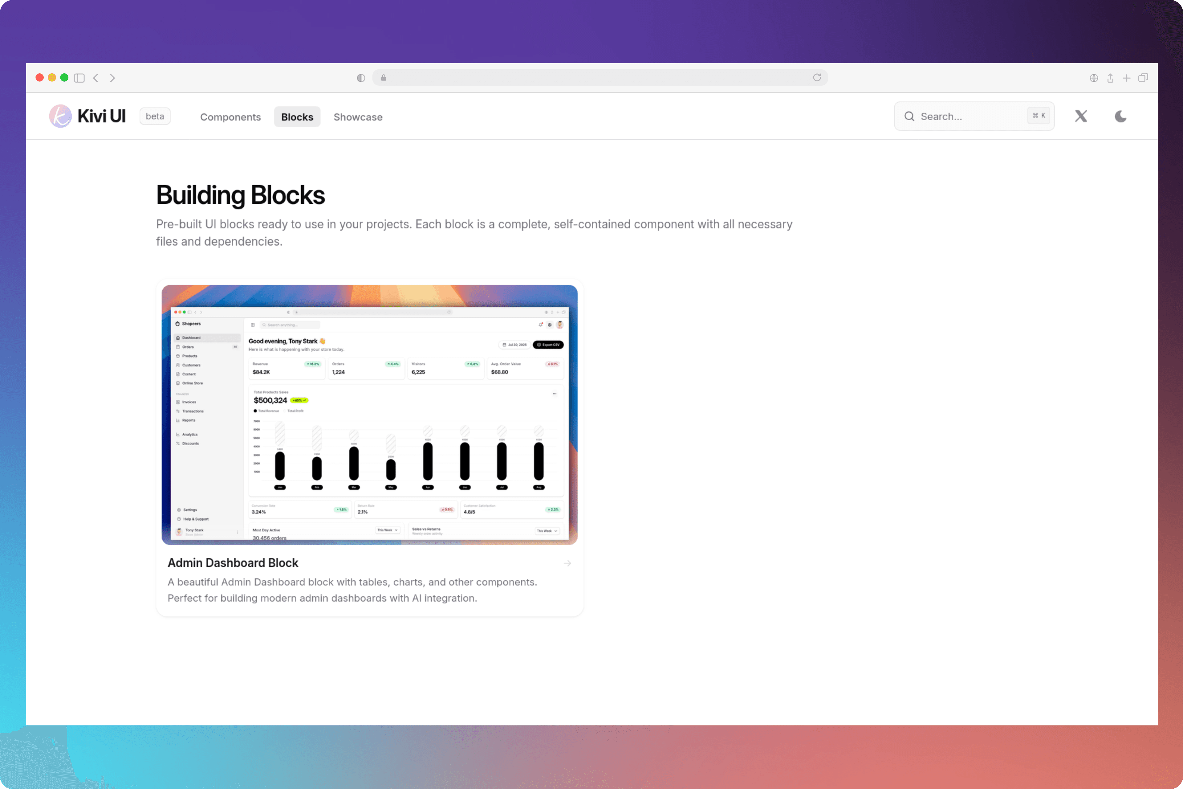 Kivi UI Component Building Blocks