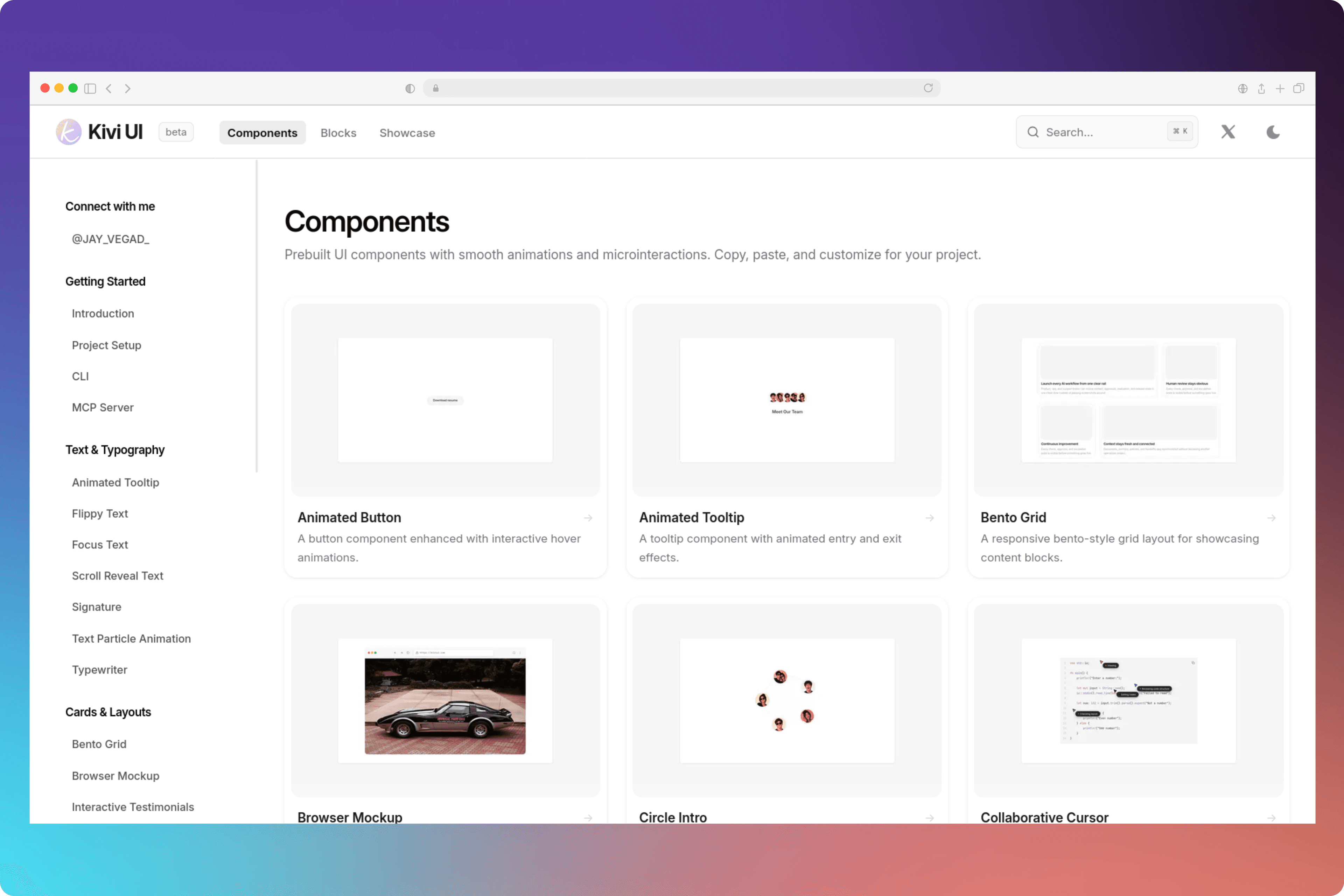 Kivi UI Component Explorer & Code Tabs