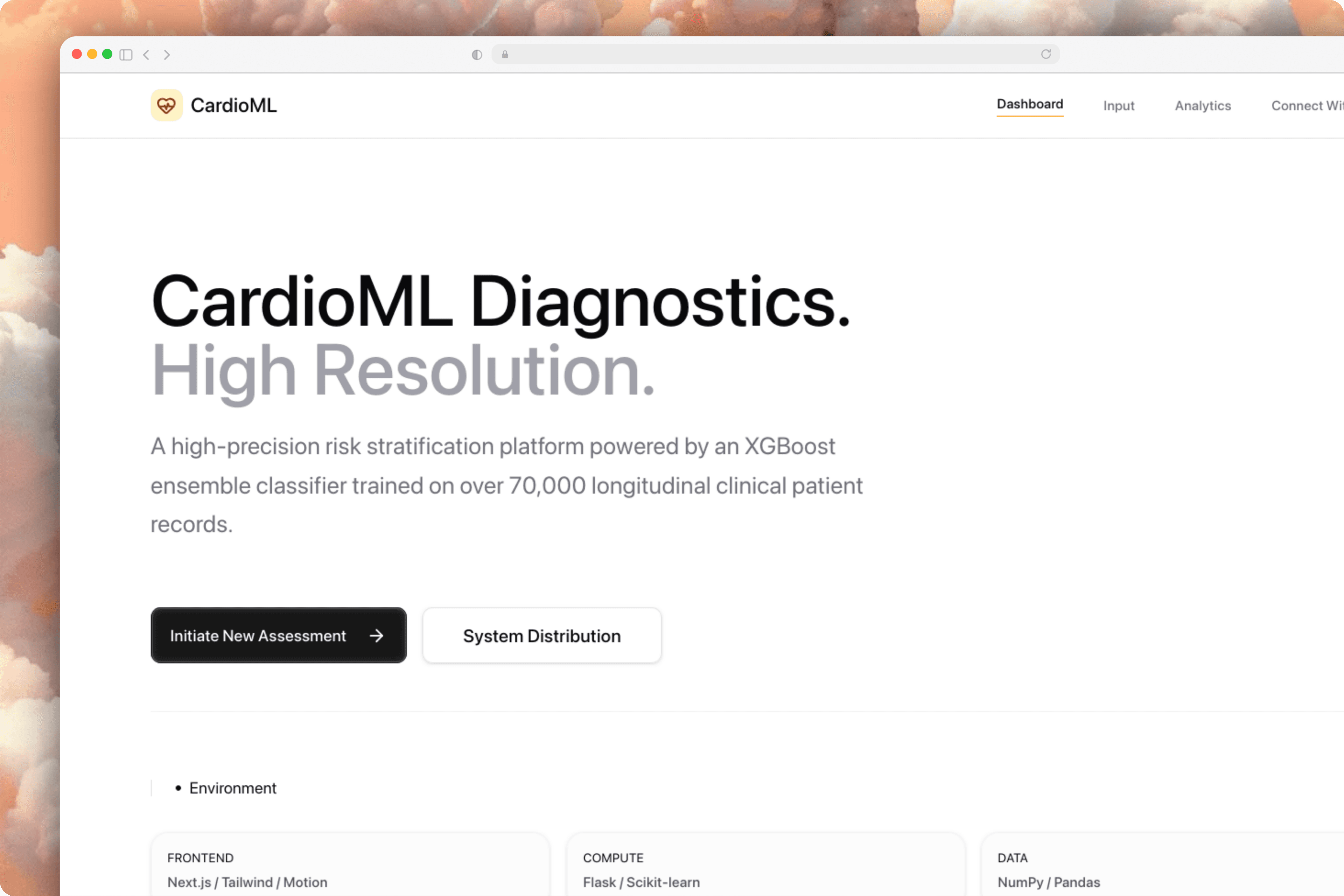 Cardio-ML Landing Page