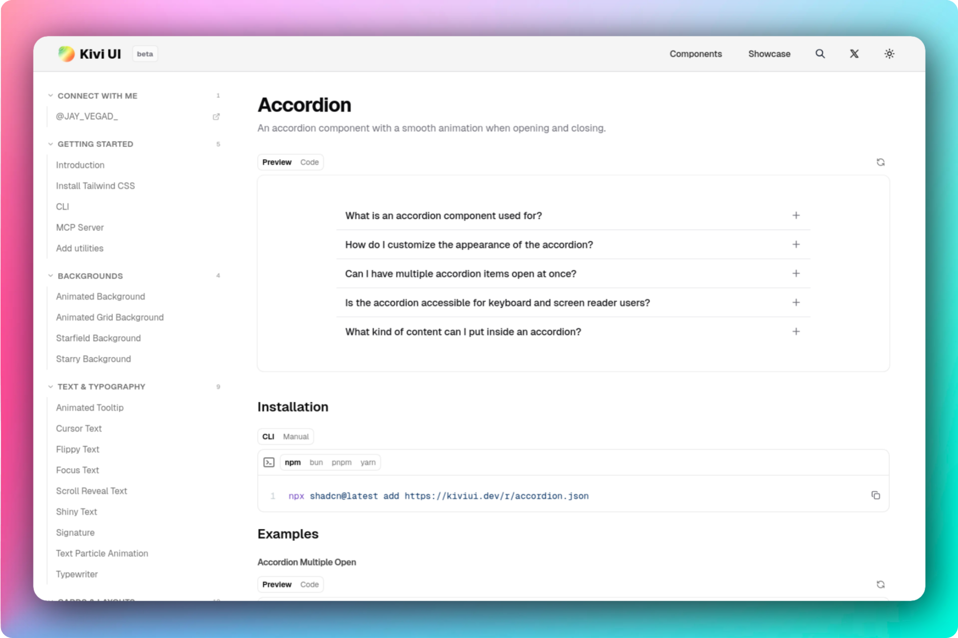Kivi UI CLI and Manual Demo